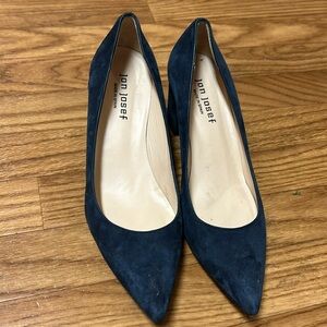 Jon Josef Pl Blue Suede Chunky Heel Pumps SZ 7